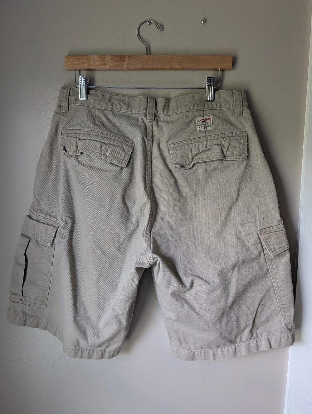 U.S. Polo Assn. Men's Vintage Tan Cargo Shorts with Patch Pocket